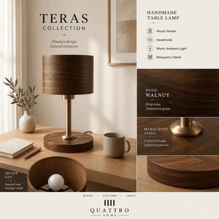 Teras Abajur – Doğal Ceviz Ahşap Kaplama