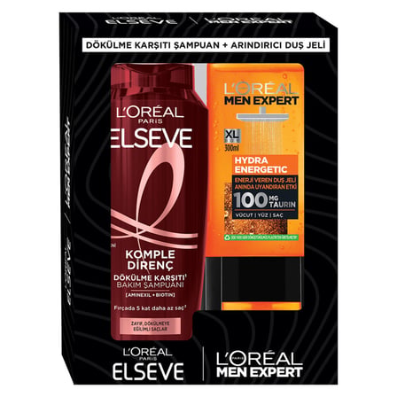 5 Adet L'oreal Hydra Energetic Duş Jeli 300 Ml + Elseve Şampuan400 Ml