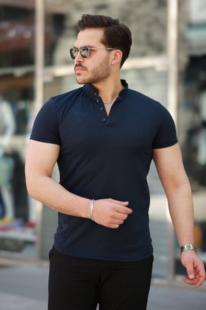 Modi Green Erkek Hakim Yaka Dokuma Pamuklu Kumaş Kısa Kollu T-shirt