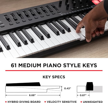 Oxygen 61 V - 61 Tuşlu USB MIDI Klavye Controller, Ritim Pedleri, Akıllı Akor ve Ölçek Modları, Arpejleyici ve Yazılım Paketi Dahil