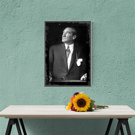 Mustafa Kemal Atatürk Ahşap Retro Vintage Poster