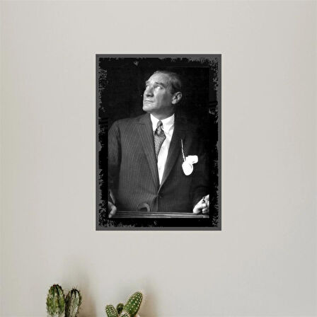 Mustafa Kemal Atatürk Ahşap Retro Vintage Poster