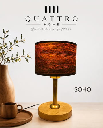 Soho Abajur – Doğal Meşe Ahşap Kaplama