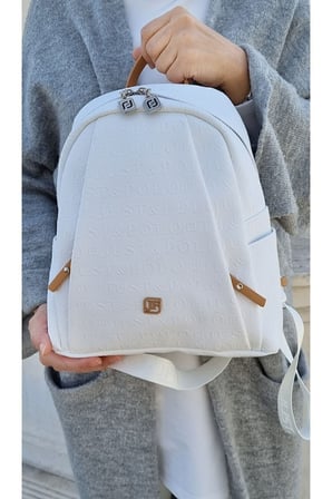 Beyaz Taba 4040 Orijinal Just Polo Kadin 9 Bolmeli Orta Boy Sirt Cantasi 31x29 Cm