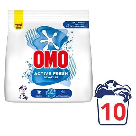 4 Adet Omo Toz Çamaşır Deterjanı Active Fresh 10 Yıkama