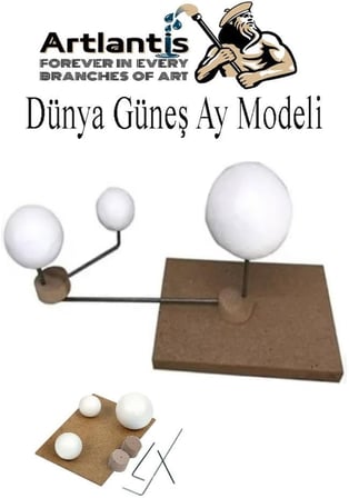 Güneş Dünya Ay Modeli 1 Paket 6 Renk Guaj Boya Fırça Gezegen Maketi Deney Seti Güneş Sistemi Modeli Okul Ders Deney Seti Kendin Yap