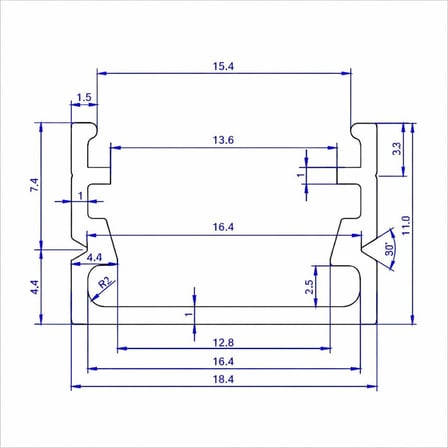 LED Profil Kanal Sıva üstü 18x11mm alüminyum 1mt. aydınlatma dekoratif şerit kanalı armatür linear ışık kare kasa