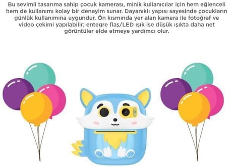 CMR-20 Mavi Dijital Video Kayıt Fotoğraf Çocuk Kamerası Termal Resim Kağıt Baskılı Yazıcı