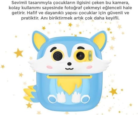 CMR-20 Mavi Dijital Video Kayıt Fotoğraf Çocuk Kamerası Termal Resim Kağıt Baskılı Yazıcı
