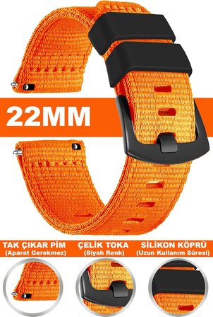 Huawei Watch Gt Gt2 Gt3 Gt4 Gt5 Pro 46mm-Xiaomi Watch 5 Active-lite Uyumlu 22mm Nato Perlon Kumaş Saat Kordonu Kayışı NT1