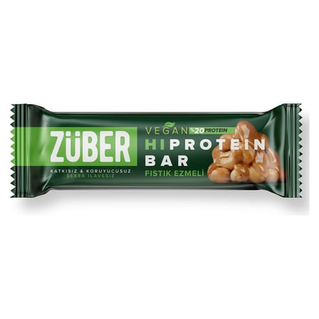 4 Adet Züber Fıstık Ezmeli Vegan Protein Bar 45 G