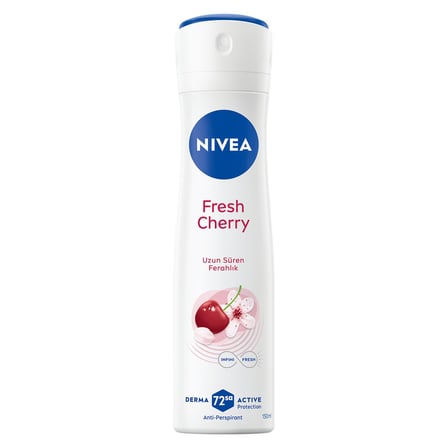 5 Adet NIVEA Kadın Sprey Deodorant Fresh Cherry 150 ml