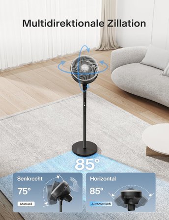 Uzaktan Kumandalı Vantilatör, 36dB Sessiz Çalışma, Hız Ayarı, 60-111cm Ayarlanabilir Yükseklik, Dikey ve Yatay Eksende Salınım, 35 Watt