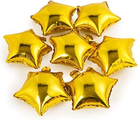 Gold Yıldız Folyo Balon Set 20 adet 25 cm