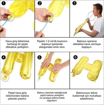 Gold Yıldız Folyo Balon Set 20 adet 25 cm