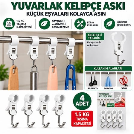 SN-38120 Yuvarlak Kelepçe Askı 65x11.5x15.5mm 4’lü Paket