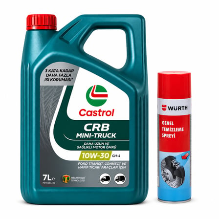 CASTROL 10W-30 TECTİON F-TR MINI-TRUCK 7 Litre + Würth Balata Spreyi 500 ml