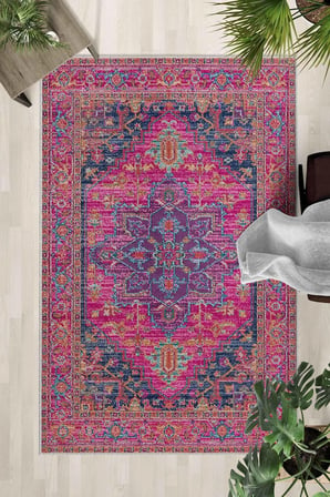 Kaymaz Taban Yıkanabilir Halı – Mutfak, Salon, Yatak Odası için Modern Dijital Baskı Halı (SLNHALI38