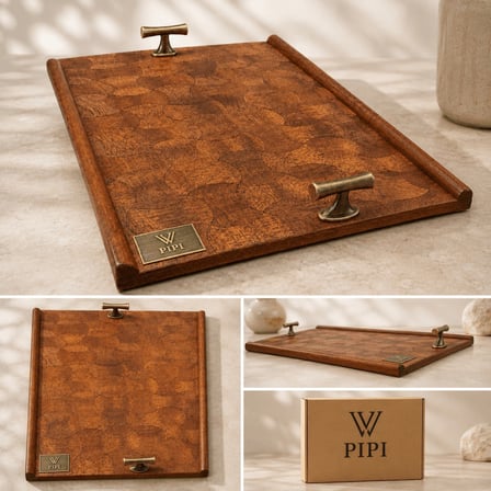 Pipi Collection Dekoratif Ahşap Servis Tepsisi
