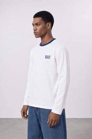 Erkek Reserved Members Baskılı Oversize Sweatshirt Ekru