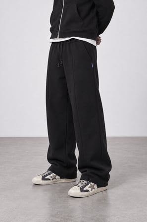 Erkek Basic Panda Baggy Eşofman Altı Siyah