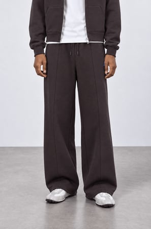Erkek Basic Panda Baggy Eşofman Altı Kahve
