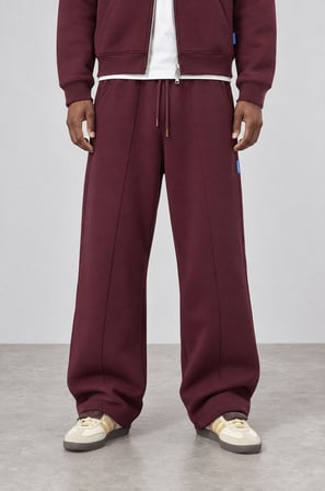 Erkek Basic Panda Baggy Eşofman Altı Bordo