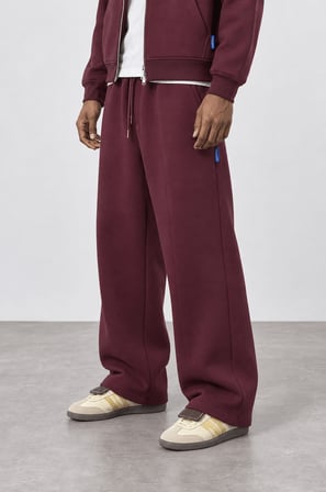 Erkek Basic Panda Baggy Eşofman Altı Bordo