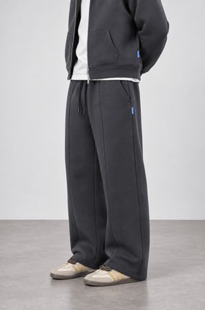 Erkek Basic Panda Baggy Eşofman Altı Füme