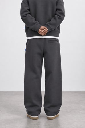 Erkek Basic Panda Baggy Eşofman Altı Füme