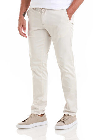 Taş RENGİ Regular Fit Düz Yandan Cep Pamuklu Jogger Kanvas Pantolon