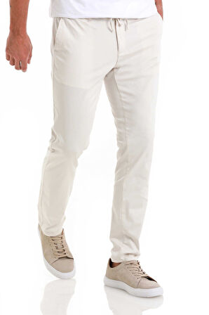Taş RENGİ Regular Fit Düz Yandan Cep Pamuklu Jogger Kanvas Pantolon