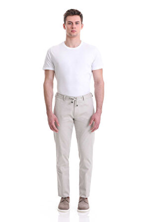 Taş Dinamik Fit Desenli Pamuklu Yandan Cepli Jogger PantoloN TAŞ RENGİ