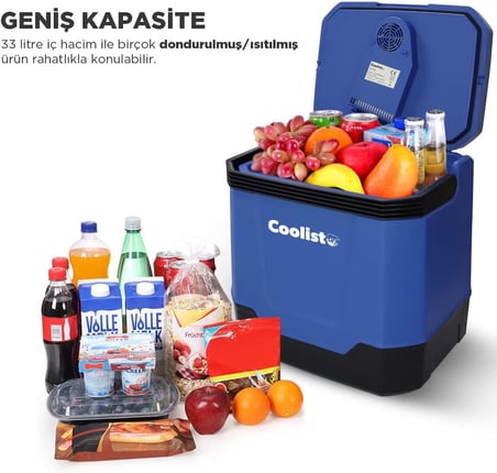 CLT33 12Volt/230Volt AC/DC 33 Litre Sıcak/Soğuk Oto Buzdolabı