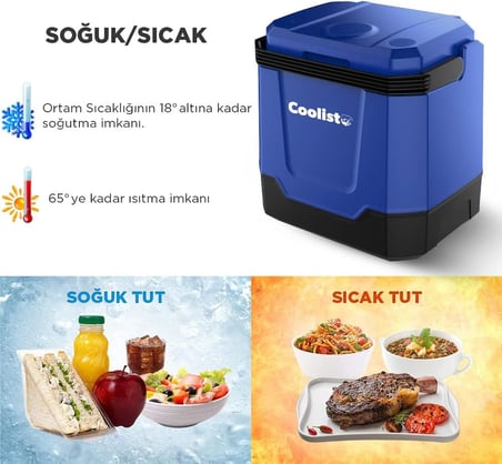 CLT33 12Volt/230Volt AC/DC 33 Litre Sıcak/Soğuk Oto Buzdolabı