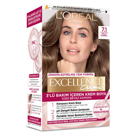 3 Adet Excellence Creme 7.1 Küllü Kumral Saç Boyası 192 Ml