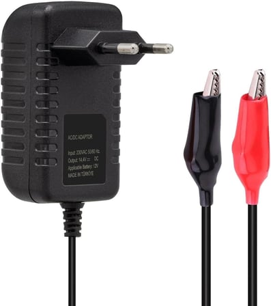 12V 2 Amper Akü Şarj Cihazı 13.8V - 14.4V Jel Kuru Asitli Akülere Uygun 10 Amper ve Altında Aküler için Motor ve Motosiklet Uyumlu