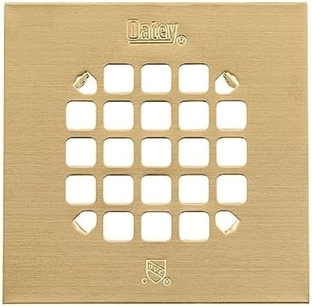 Oatey 42361 Evrensel 4-1/4 Kare Duş Fırçalanmış Altın Geçmeli Süzgeç