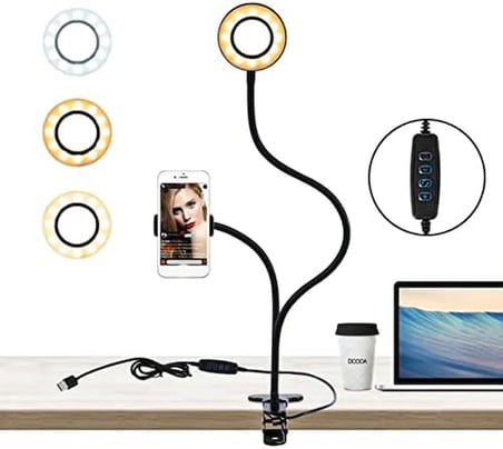 Led Ring Light Youtuber Makyaj Akrobat Led Halka Işık Kuaför, Halka Video ışığı, canlı aramalar için ışık kaynağı Lamba,Telefon Tutuculu stand ışıklı, ışık desteği sarı beyaz gün ışığı JD-01