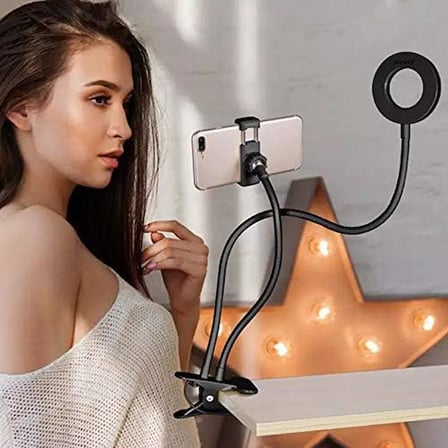 Led Ring Light Youtuber Makyaj Akrobat Led Halka Işık Kuaför, Halka Video ışığı, canlı aramalar için ışık kaynağı Lamba,Telefon Tutuculu stand ışıklı, ışık desteği sarı beyaz gün ışığı JD-01
