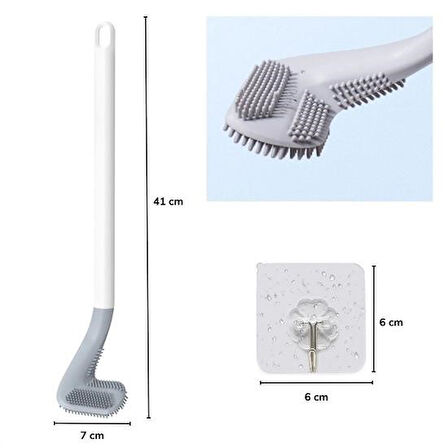 Miracle Omni® Golf Tasarımlı Silikon WC Klozet Mutfak Temizlik Fırçası Kanca Hediyeli