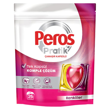 5 Adet Peros Pratik Çamaşır Kapsülü Renkliler 26'lı 421 G