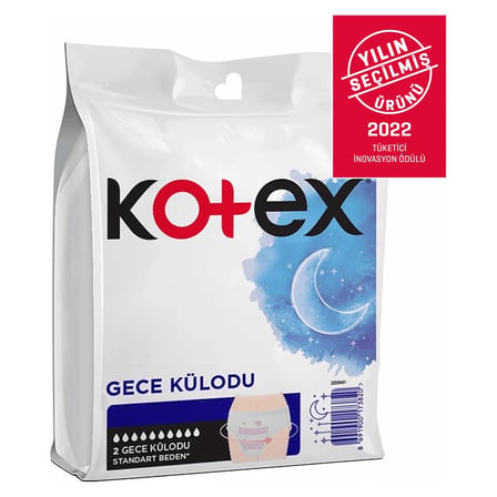 5 Adet Kotex Regl Gece Külodu 2'li