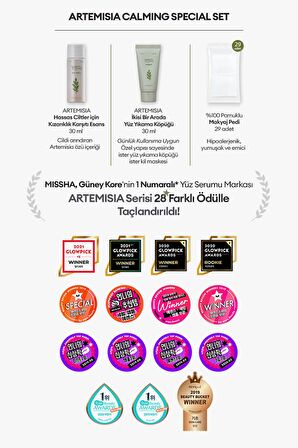 Artemisia Annua Özü İçeren Hassas Ciltler İçin Kızarıklık Karşıtı Bakım Seti Artemisia Calming Set
