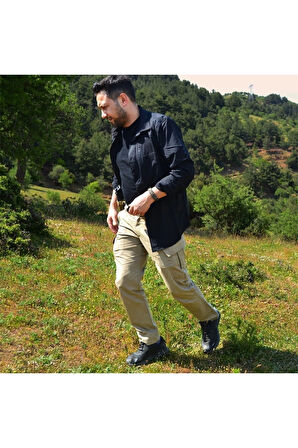 7 Cepli Taktik Pantolon Bej Rengi