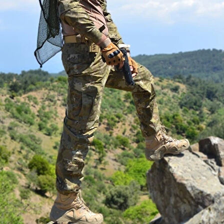 8 Cepli Askeri Kamuflaj Taktik Pantolon, Kamuflaj Desenli BamsıPantolon