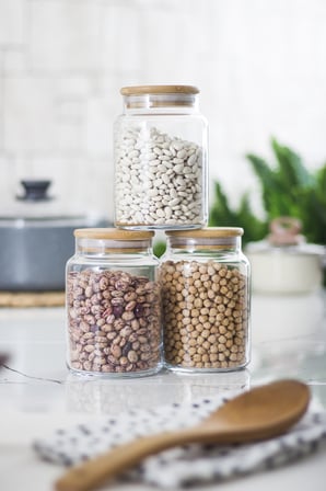 3 Lü Set Bambu Kapaklı Cam Kavanoz & Erzak Saklama Kabı 800 ml Orta Boy (Vakum Kapak)