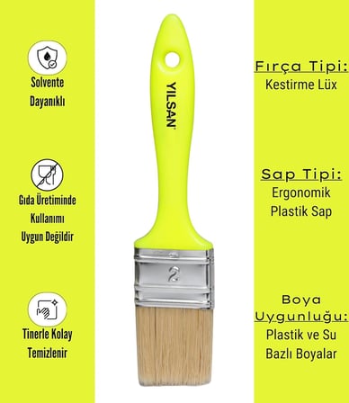 Boya Fırçası [No: 2 (5 cm), Kestirme Lüks]