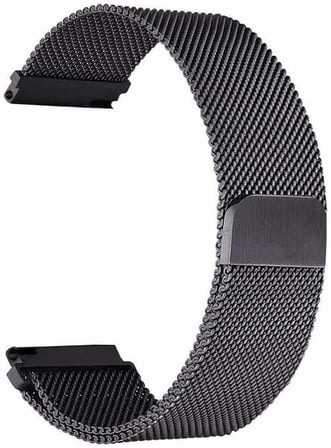 Zeblaze Btalk 2 ile uyumlu Kordon Kayış Metal Hasır Örgülü 20/hs, Siyah