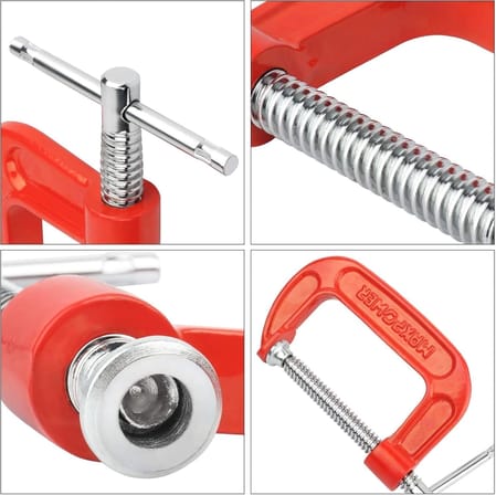 ® 3’lü Mini C Tipi İşkence Mengenesi Seti – 25 mm, 50 mm, 75 mm | Karbon Çelik Gövde, Döküm Metal Sıkıştırma Aparatı | Ahşap, Metal, Hobi ve Atölye Kullanımı İçin